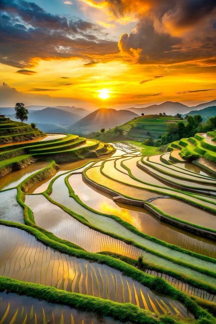 Hình ảnh quê hương em gợi nhớ những ngày tháng tuổi thơ ngọt ngào