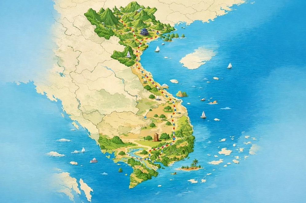 Bản đồ du lịch Việt Nam phóng to