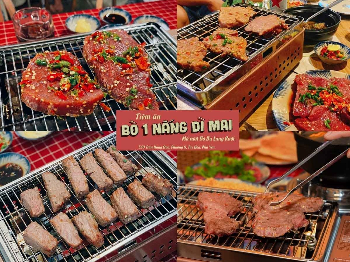 Bò nướng tảng hấp dẫn tại Phú Yên