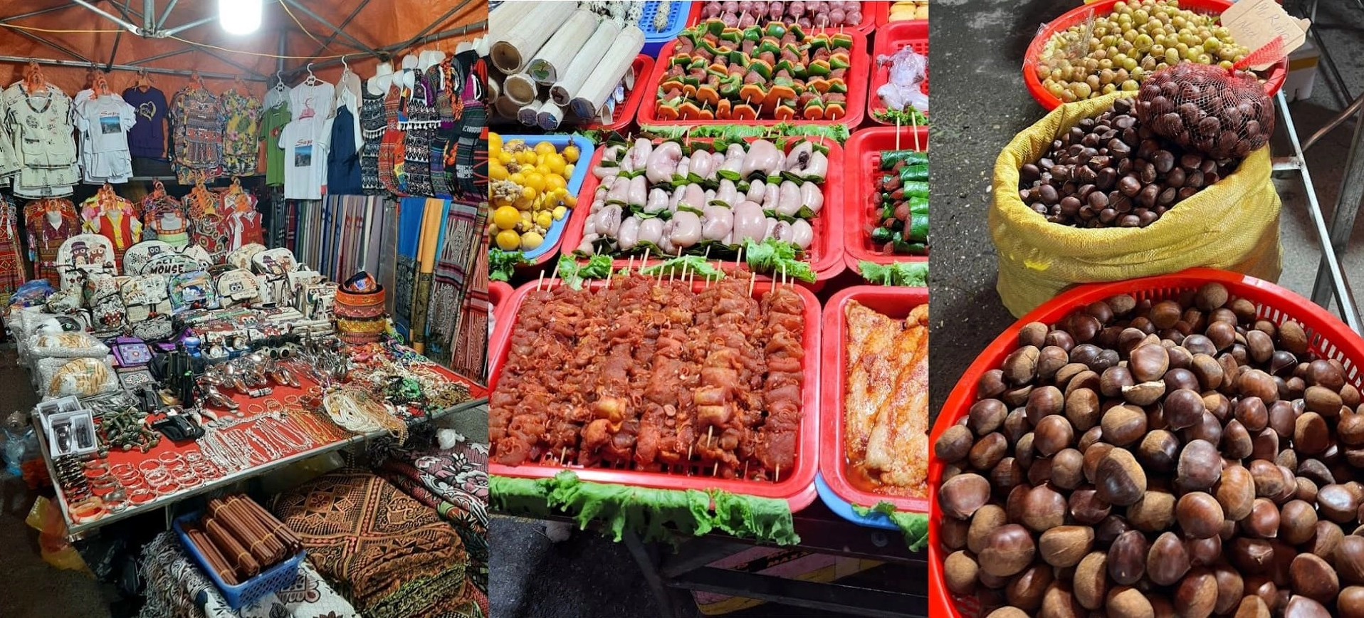 Các gian hàng tại chợ đêm Sapa