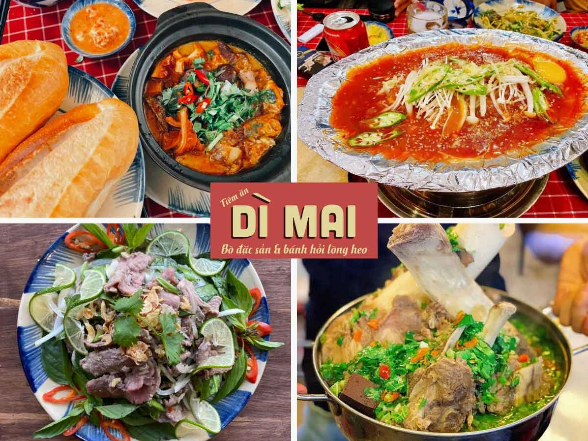 Các món bò hấp dẫn tại quán Dì Mai, Phú Yên