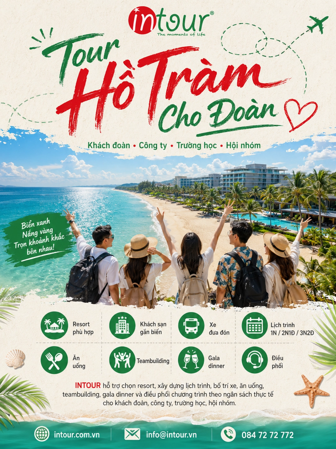 Các tour du lịch Hồ Tràm phù hợp cho đoàn.