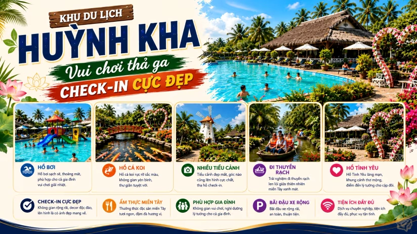 Không gian Khu du lịch Huỳnh Kha Trà Vinh