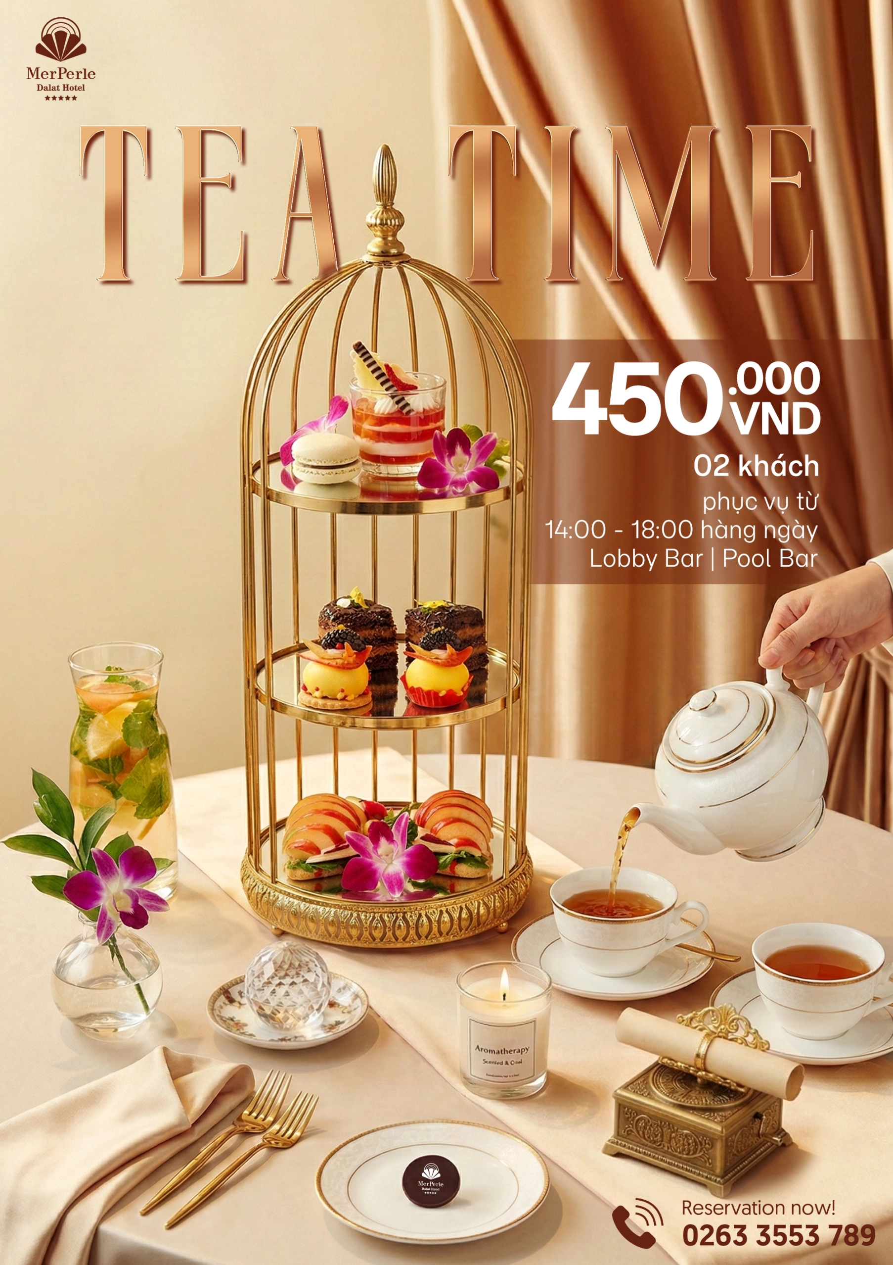Không gian sang trọng tại khách sạn MerPerle Đà Lạt