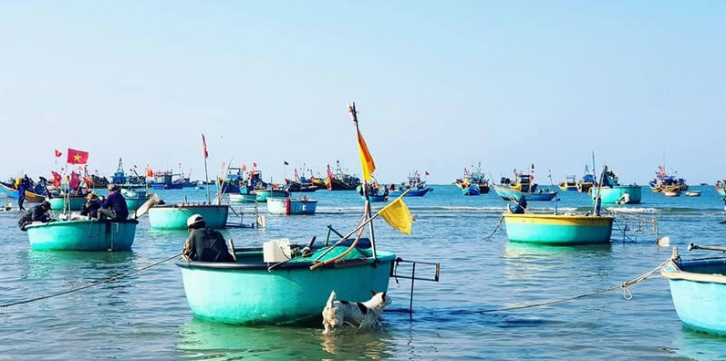 Làng chài Mũi Né với những thuyền thúng đầy màu sắc